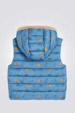 OBAIBI - ווסט נילון בנים בצבע תכלת הדפס דינוזאור - MASHBIR//365