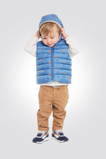 OBAIBI - ווסט נילון בנים בצבע תכלת הדפס דינוזאור - MASHBIR//365