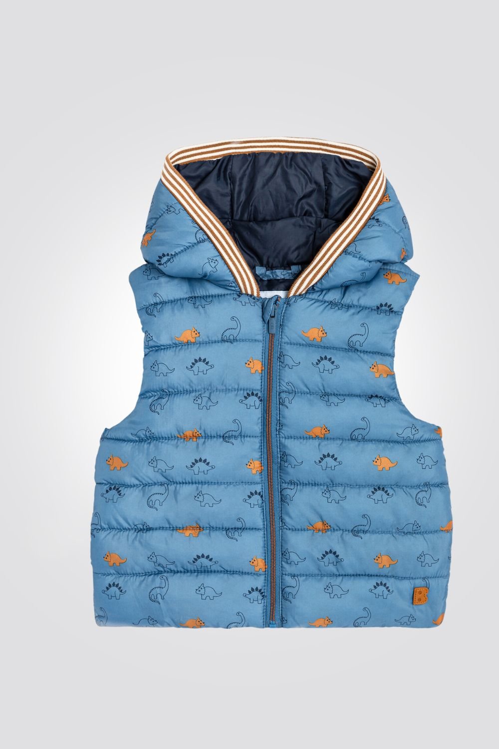 OBAIBI - ווסט נילון בנים בצבע תכלת הדפס דינוזאור - MASHBIR//365