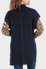 PUNT ROMA - ווסט סרוג ארוך בצבע נייבי - MASHBIR//365