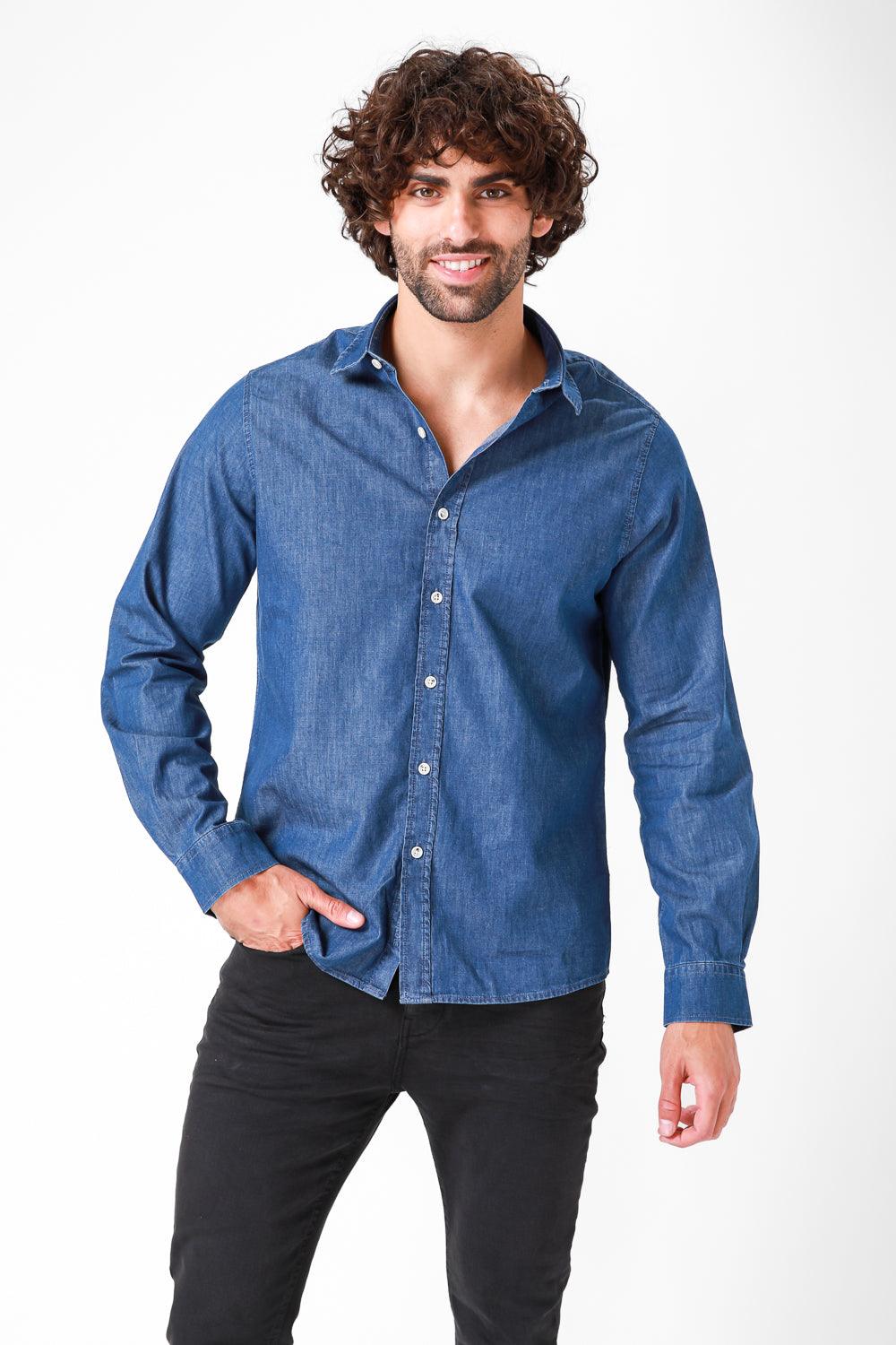 KENNETH COLE - WASHED DENIM מכופתרת - MASHBIR//365