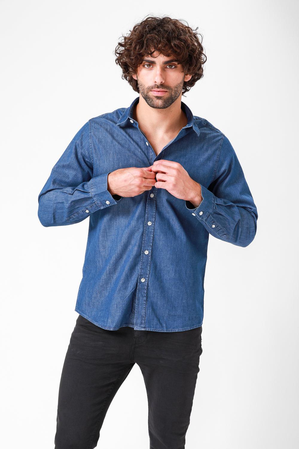 KENNETH COLE - WASHED DENIM מכופתרת - MASHBIR//365