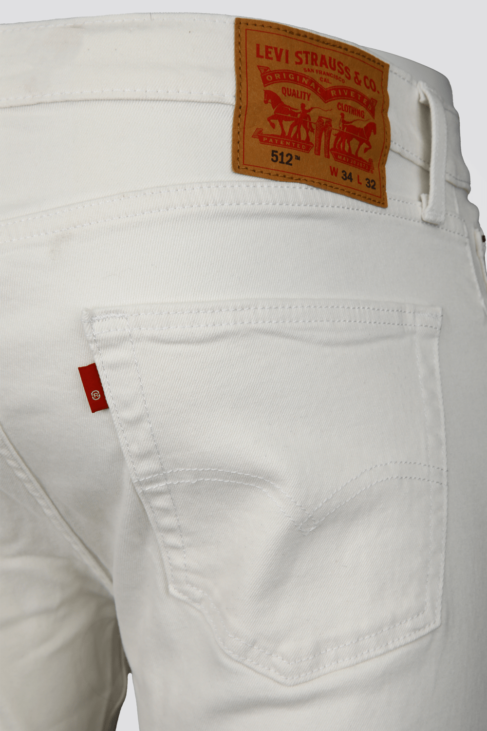 LEVI'S - WHITE-POCKETS גי'נס לגברים 512 בצבע לבן - MASHBIR//365
