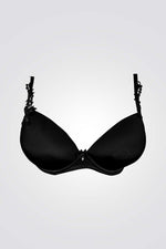 GO UNDER - חזיה פוש אפ birds of paradaise חלק בצבע שחור - MASHBIR//365