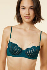 ETAM - חזייה ללא ריפוד בעיטור שרשרת EXQUISE ירוק - MASHBIR//365