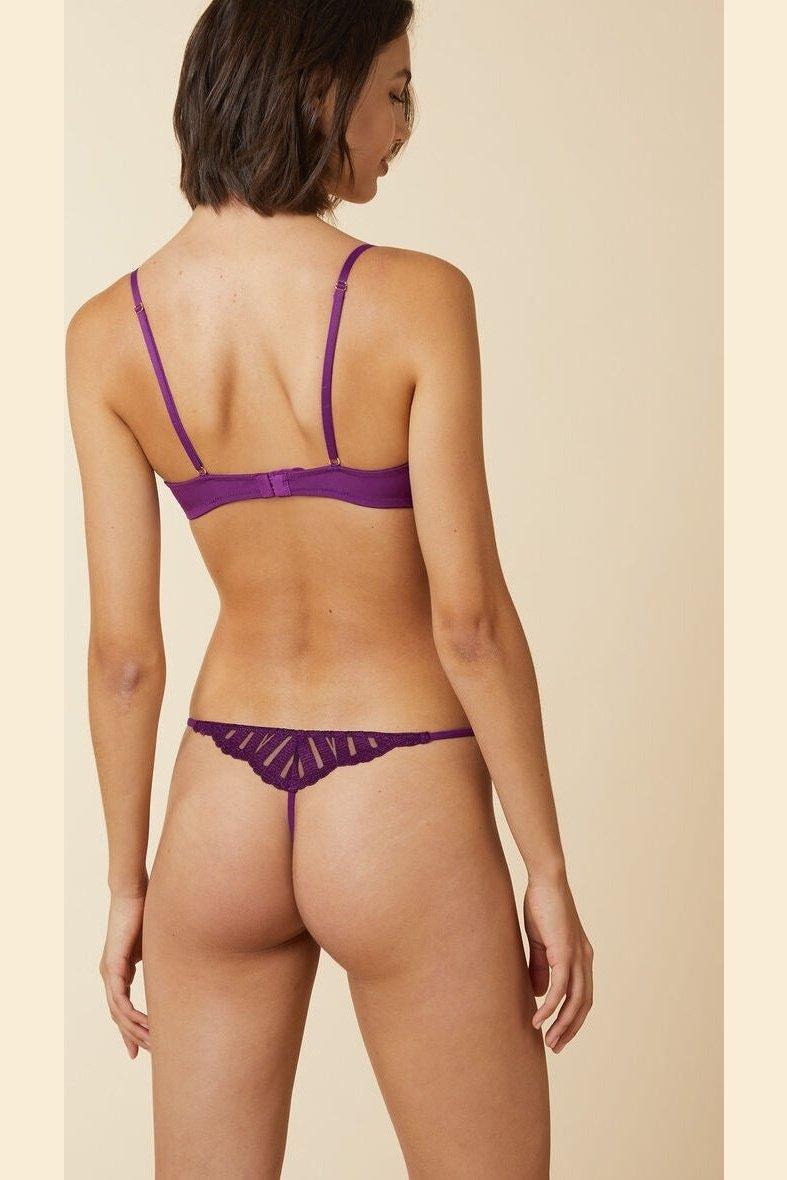 ETAM - חזייה ללא ריפוד בעיטור שרשרת EXQUISE סגול - MASHBIR//365