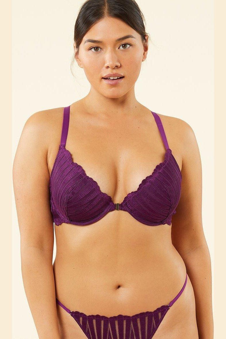 ETAM - חזיית פוש אפ בעיטור שרשרת EXQUISE סגול - MASHBIR//365