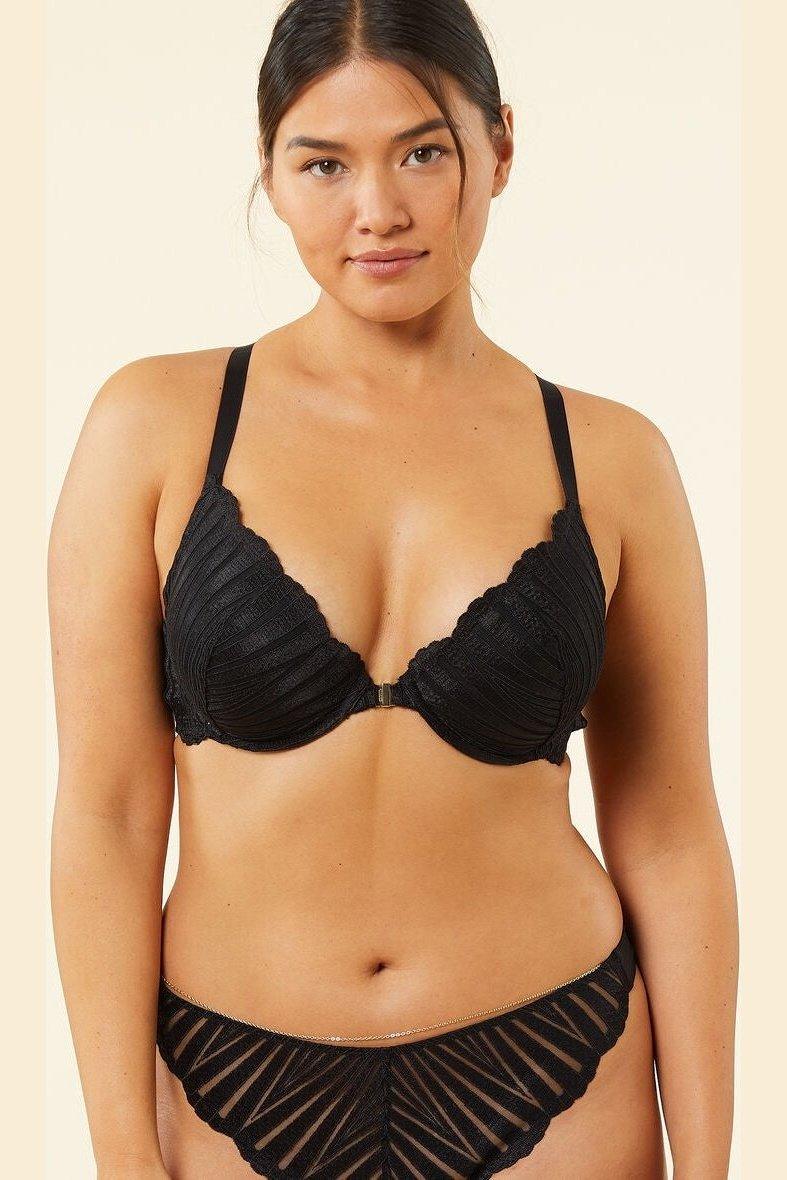 ETAM - חזיית פוש אפ בעיטור שרשרת EXQUISE שחור - MASHBIR//365