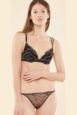 ETAM - חזיית פוש אפ מעוטרת רקמה FATALE שחורה - MASHBIR//365