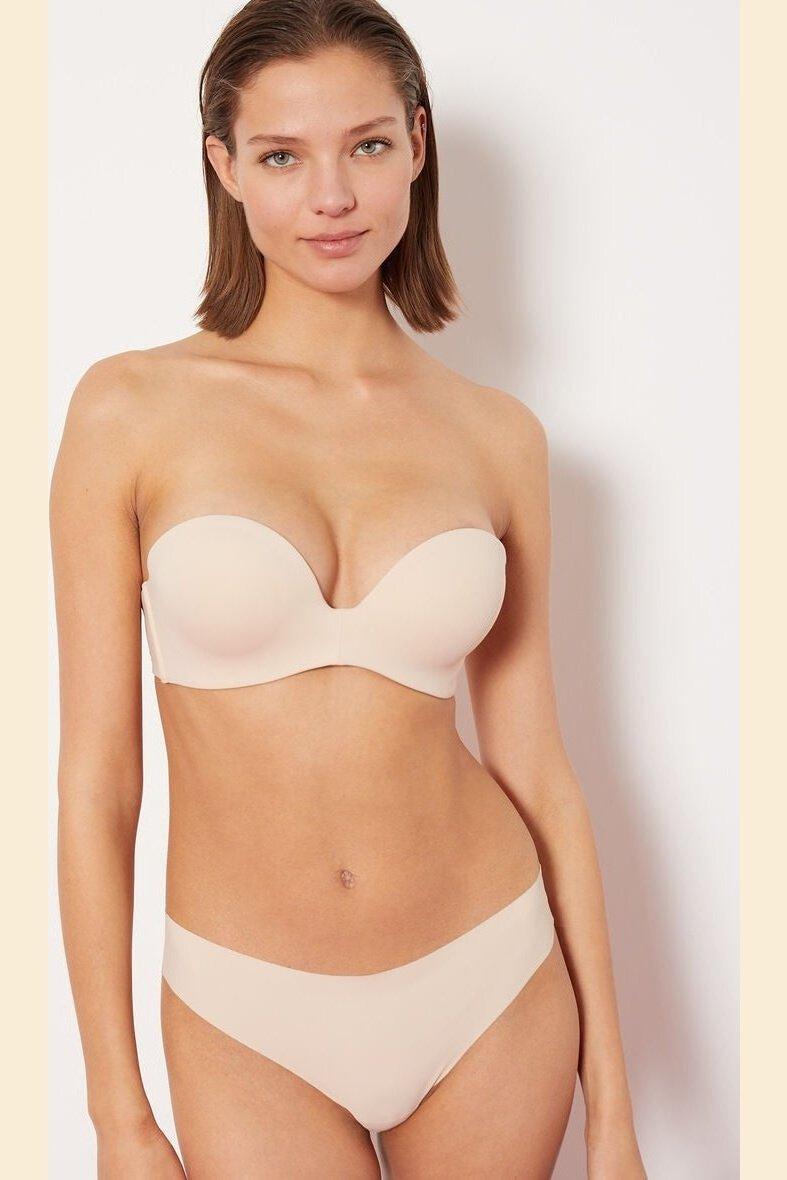 ETAM - חזיית פוש אפ סטרפלס מיקרופייבר PURE FIT צבע גוף - MASHBIR//365