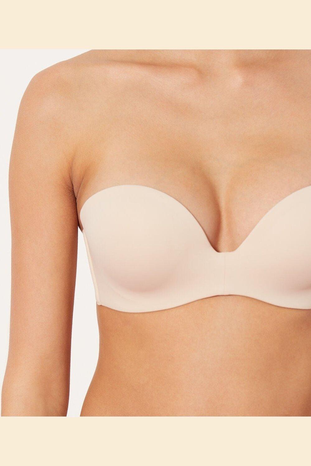 ETAM - חזיית פוש אפ סטרפלס מיקרופייבר PURE FIT צבע גוף - MASHBIR//365