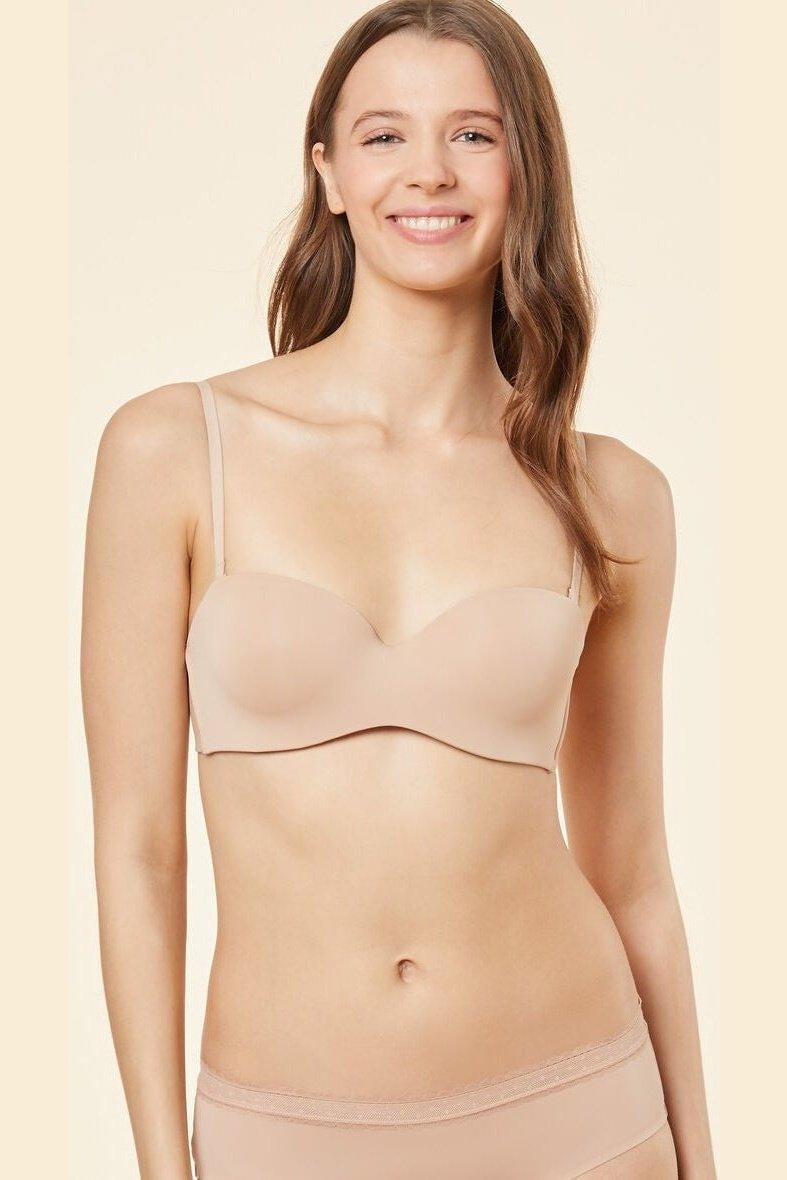 ETAM - חזיית פוש אפ סטרפלס מיקרופייבר PURE FIT ניוד - MASHBIR//365