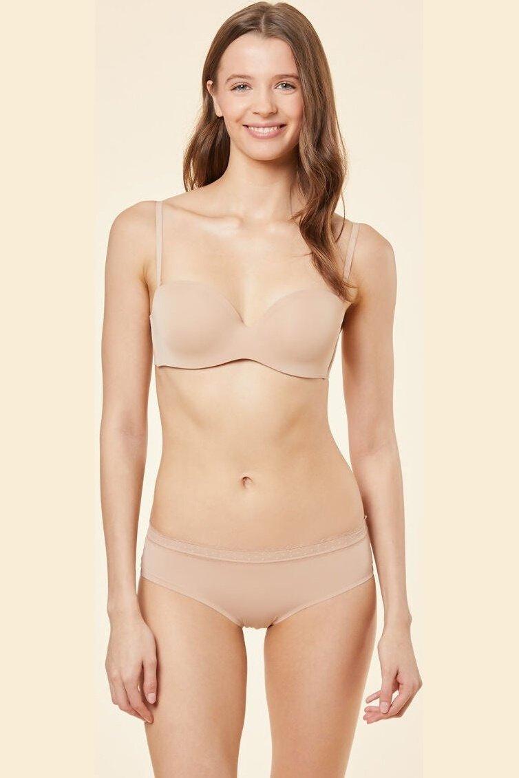 ETAM - חזיית פוש אפ סטרפלס מיקרופייבר PURE FIT ניוד - MASHBIR//365