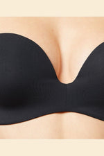 ETAM - חזיית פוש אפ סטרפלס מיקרופייבר PURE FIT שחורה - MASHBIR//365