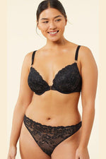 ETAM - חזיית פוש אפ תחרה ENVOUTANTE שחורה - MASHBIR//365