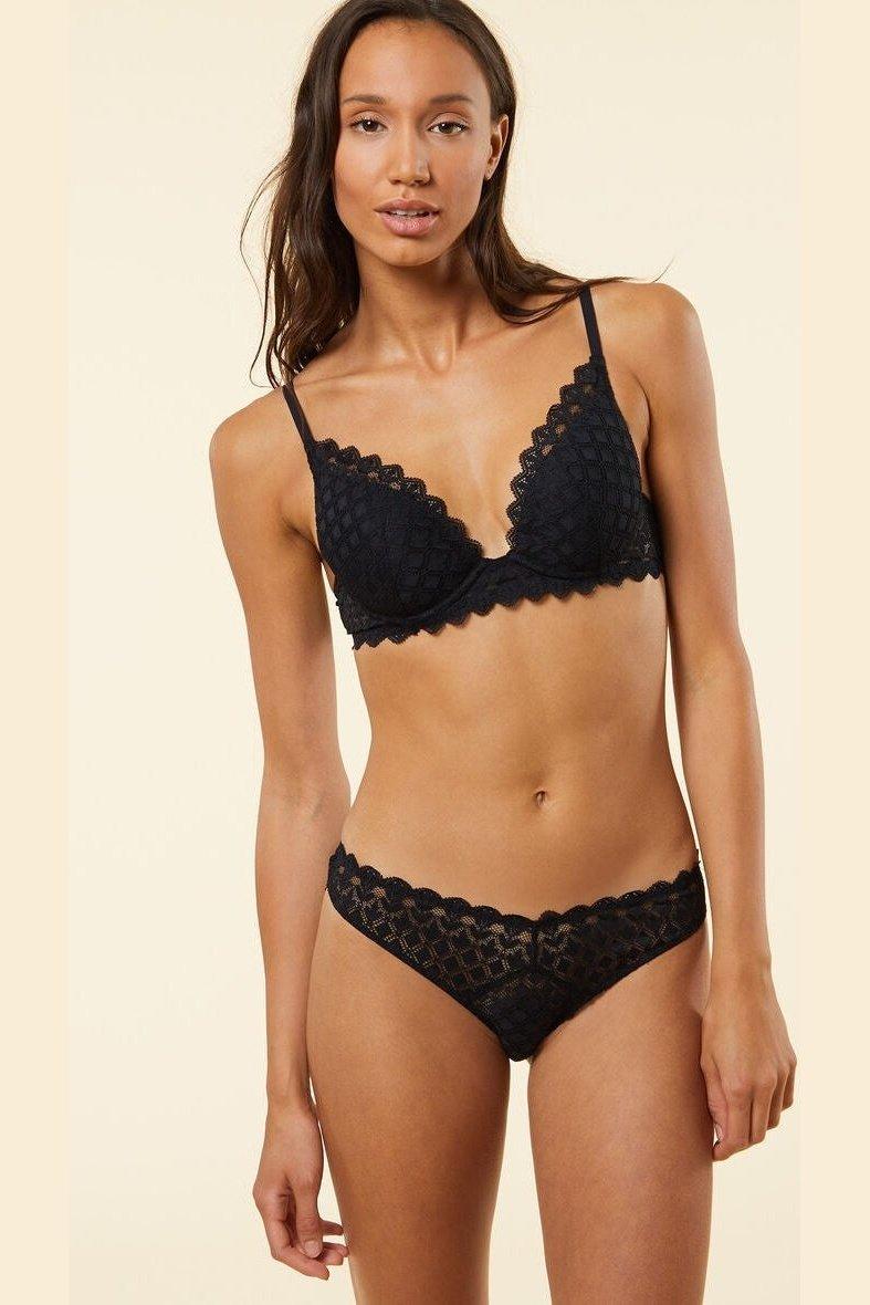 ETAM - חזיית פוש אפ תחרה JADE שחורה - MASHBIR//365