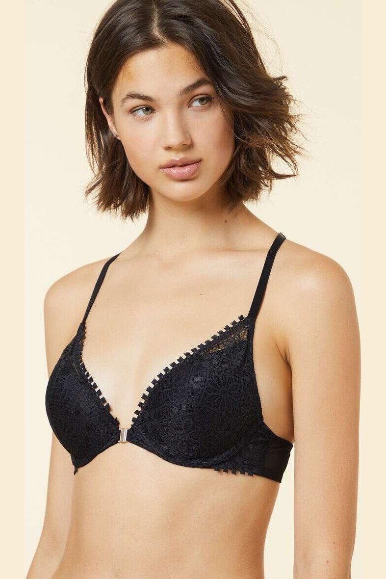 ETAM - חזיית פוש אפ תחרה PARADIS שחורה - MASHBIR//365