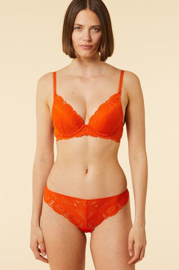 ETAM - חזיית פוש אפ תחרה SUNFLOWER כתום - MASHBIR//365