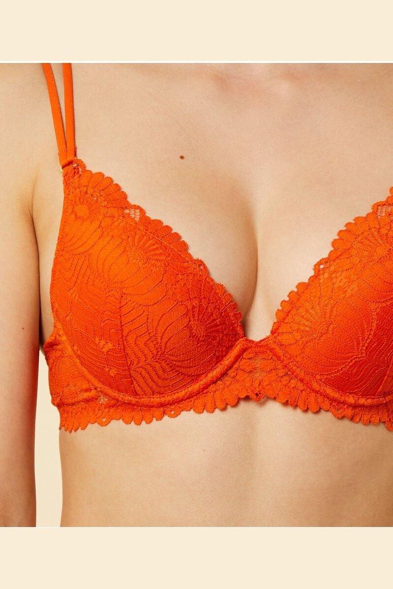 ETAM - חזיית פוש אפ תחרה SUNFLOWER כתום - MASHBIR//365