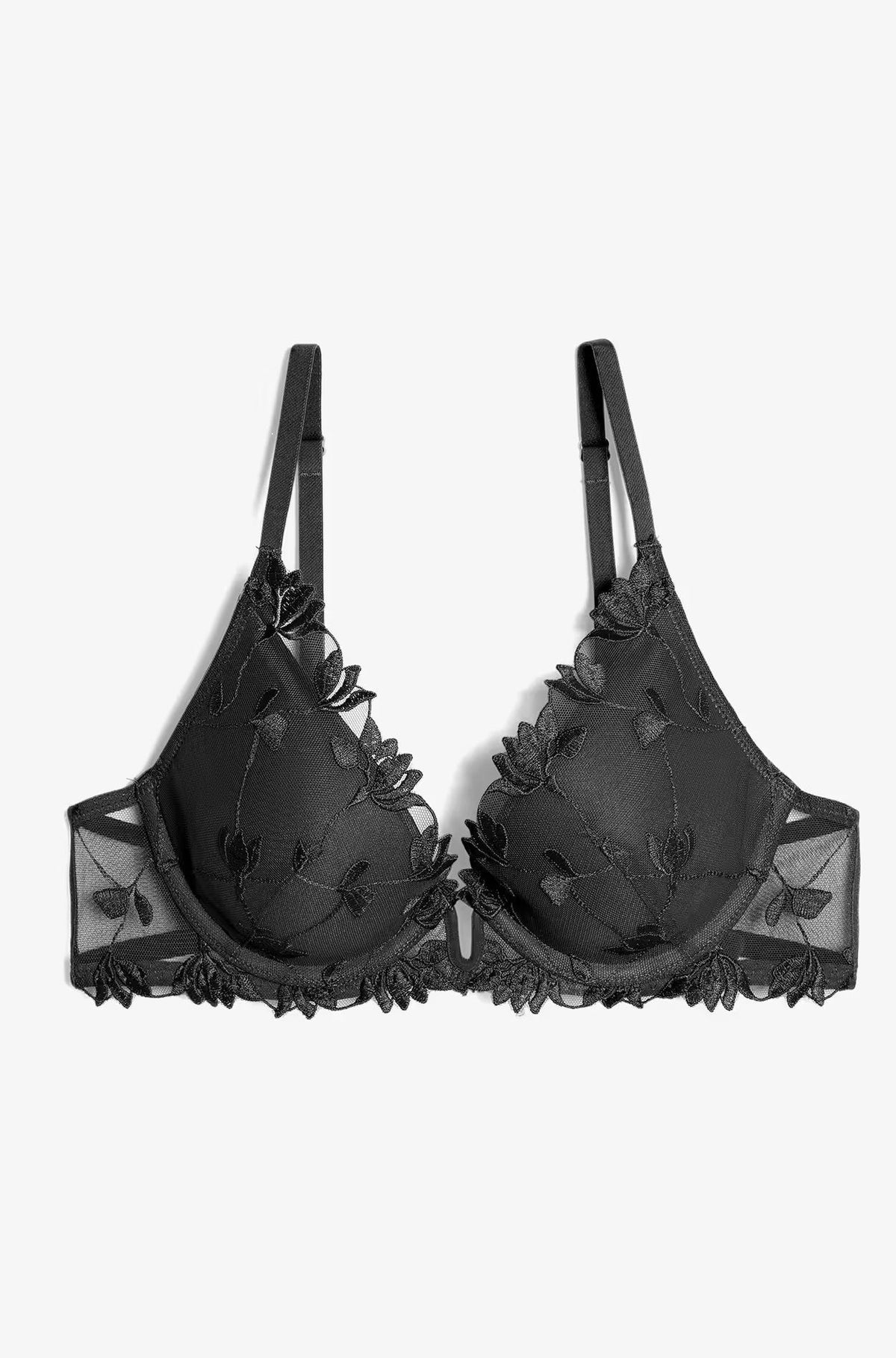 ETAM - חזיית פוש אפ טול בעיטור רקמה TENDRESSE בצבע שחור - MASHBIR//365