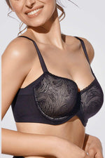 SELENE - חזיית לייזר קאט מחטבת Violeta שחורה - MASHBIR//365