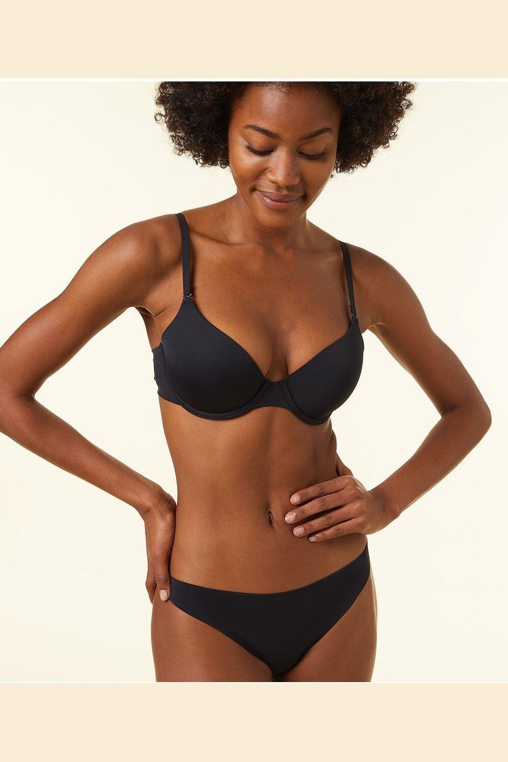 ETAM - חזיית מיקרופייבר בריפוד קל PURE FIT שחורה - MASHBIR//365