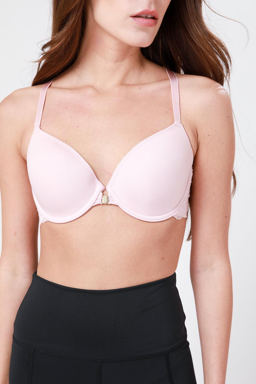 KENNETH COLE - חזיית מיקרופייבר גב תחרה ורוד - MASHBIR//365