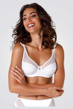 LOVABLE - חזיית מיקרופייבר ללא ריפוד שילוב רשת בצבע לבן - MASHBIR//365