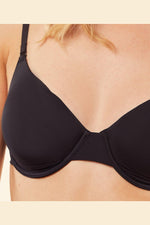 ETAM - חזיית מיקרופייבר מעצבת ללא ריפוד PURE FIT שחורה - MASHBIR//365