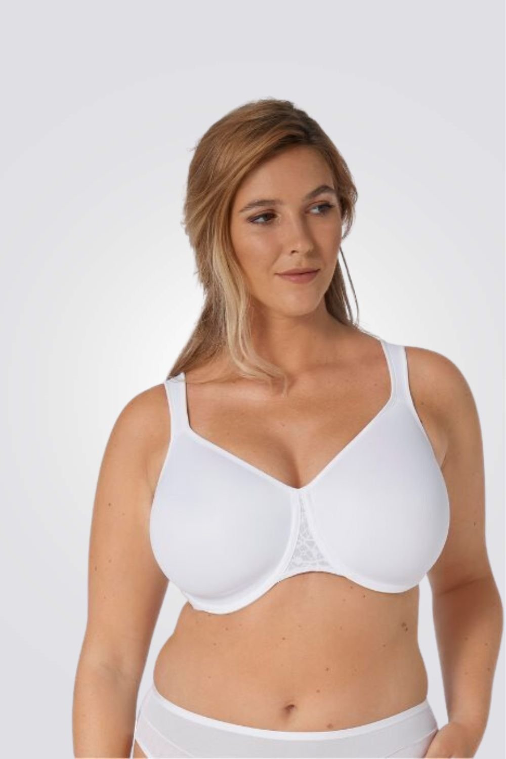 TRIUMPH - חזיית מינימייזר Modern Soft+Cotton W01 בצבע לבן - MASHBIR//365