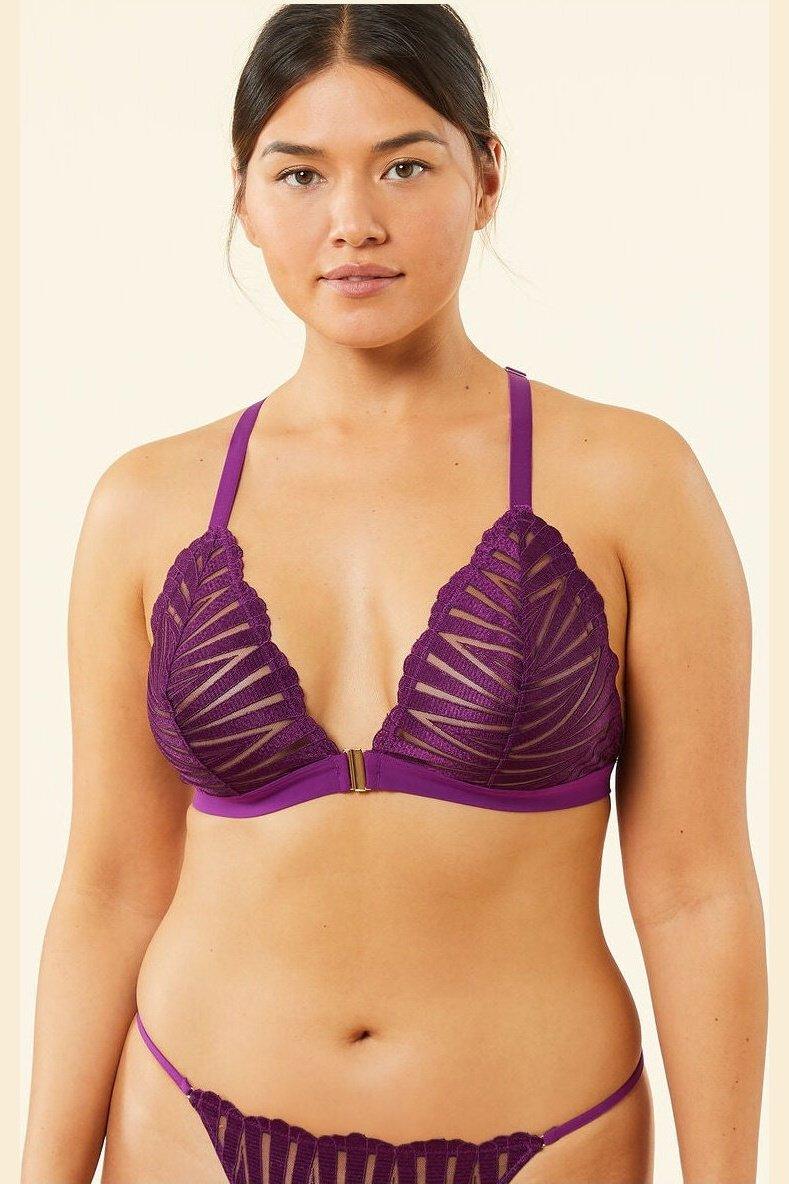 ETAM - חזיית משולשים בעיטור שרשרת EXQUISE סגול - MASHBIR//365