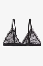 ETAM - חזיית משולשים טול בעיטור רקמה SHADOW בצבע שחור - MASHBIR//365