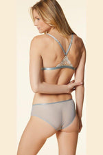 ETAM - חזיית משולשים טול מעוטרת רקמה BONHEUR תכלת - MASHBIR//365