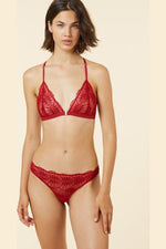 ETAM - חזיית משולשים טול מעוטרת רקמה OMBRELLE אדומה - MASHBIR//365