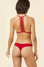 ETAM - חזיית משולשים טול מעוטרת רקמה OMBRELLE אדומה - MASHBIR//365