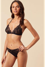 ETAM - חזיית משולשים טול מעוטרת רקמה OMBRELLE שחורה - MASHBIR//365