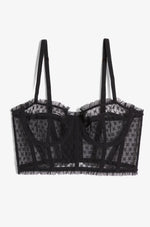 ETAM - חזיית מחוך טול בעיטור רקמה SHADOW בצבע שחור - MASHBIR//365