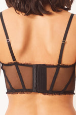 ETAM - חזיית מחוך טול בעיטור רקמה SHADOW בצבע שחור - MASHBIR//365