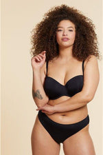 ETAM - חזיית סטרפלס מיקרופייבר PURE FIT E שחורה - MASHBIR//365