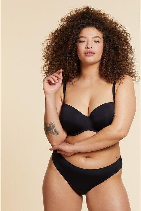 ETAM - חזיית סטרפלס מיקרופייבר PURE FIT E שחורה - MASHBIR//365