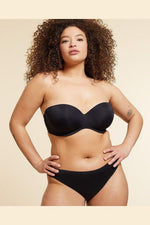 ETAM - חזיית סטרפלס מיקרופייבר PURE FIT E שחורה - MASHBIR//365