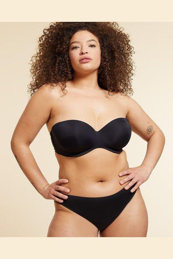 ETAM - חזיית סטרפלס מיקרופייבר PURE FIT E שחורה - MASHBIR//365