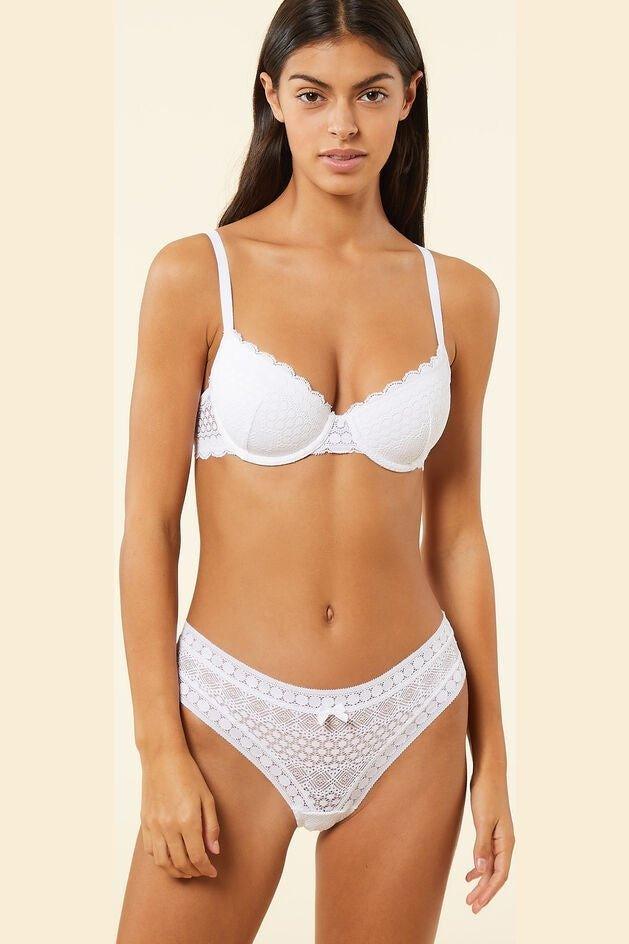 ETAM - חזיית תחרה בריפוד קל CHERIE CHERIE לבנה - MASHBIR//365