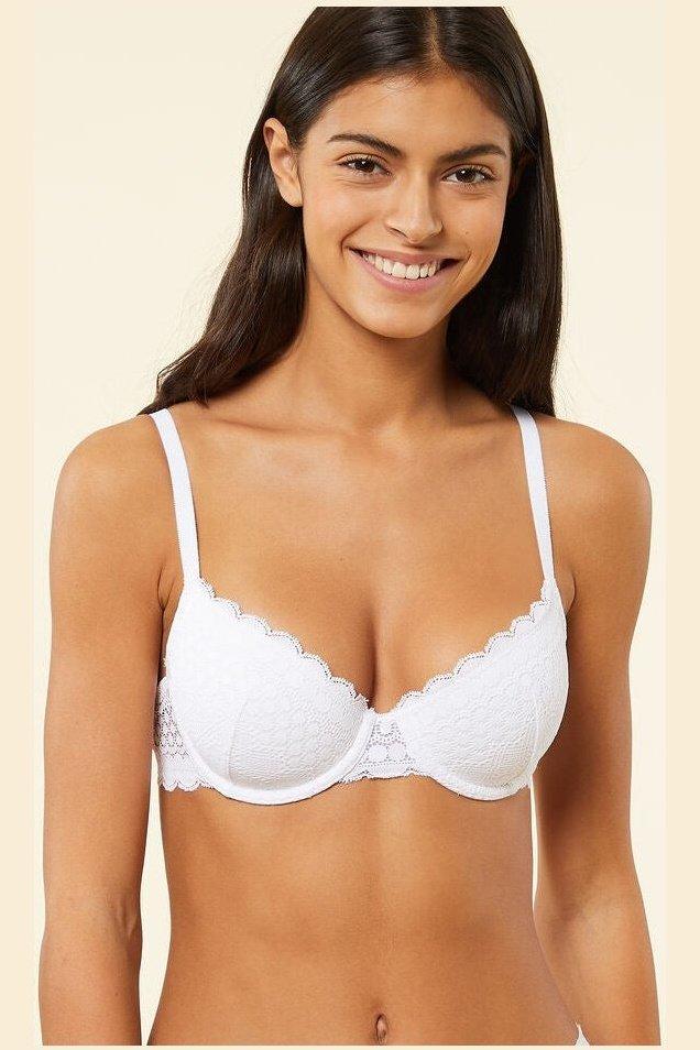 ETAM - חזיית תחרה בריפוד קל CHERIE CHERIE לבנה - MASHBIR//365