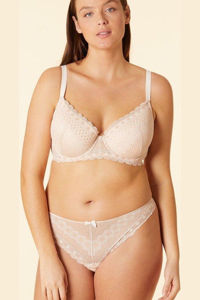 ETAM - חזיית תחרה בריפוד קל CHERIE CHERIE ורוד פודרה - MASHBIR//365