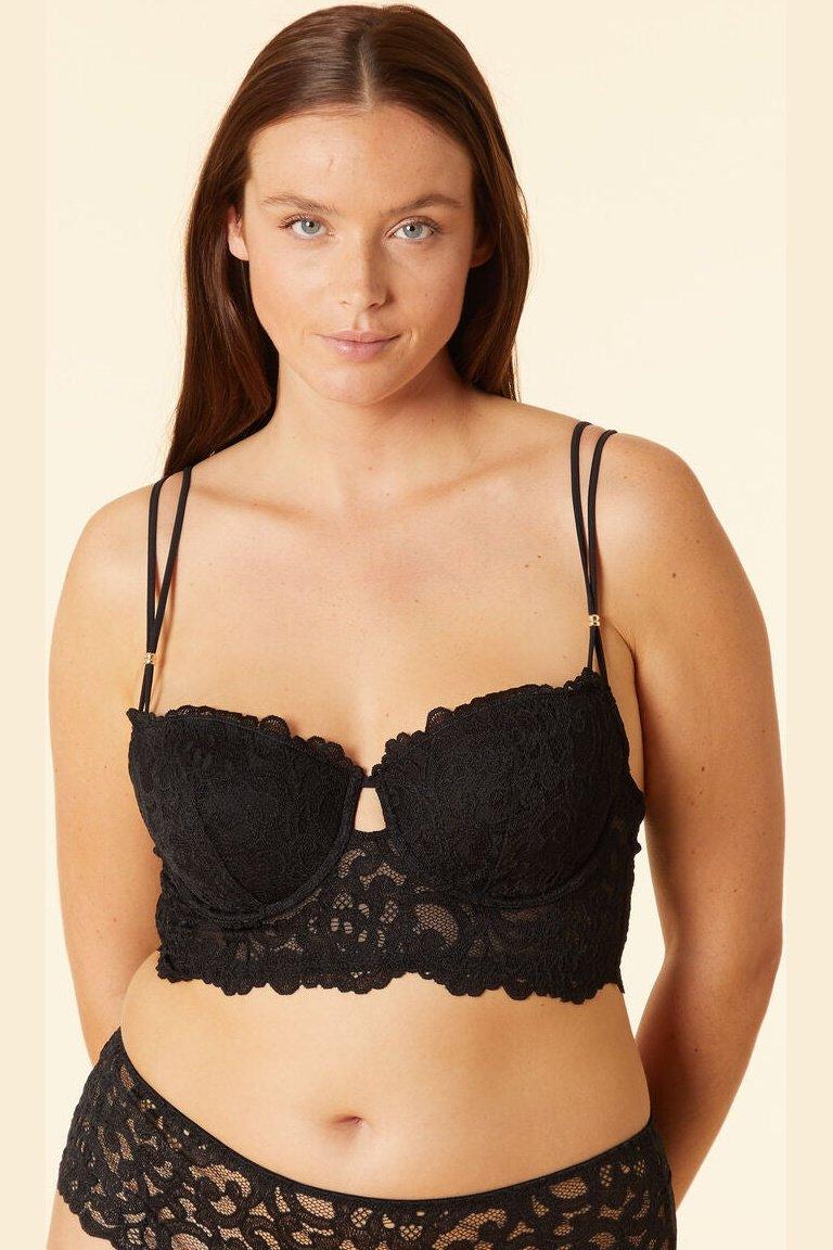 ETAM - חזיית תחרה בריפוד קל FLORALE BALCONNET שחורה - MASHBIR//365