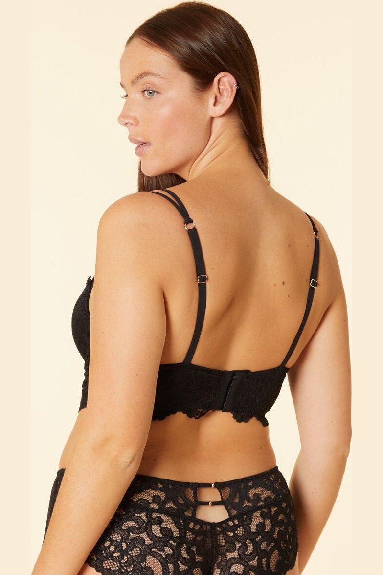 ETAM - חזיית תחרה בריפוד קל FLORALE BALCONNET שחורה - MASHBIR//365