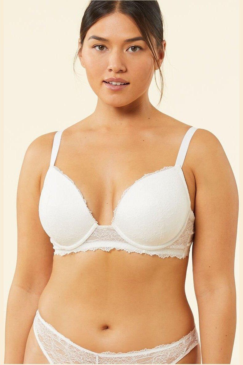 ETAM - חזיית תחרה בריפוד קל SENTIMENT בצבע לבן - MASHBIR//365