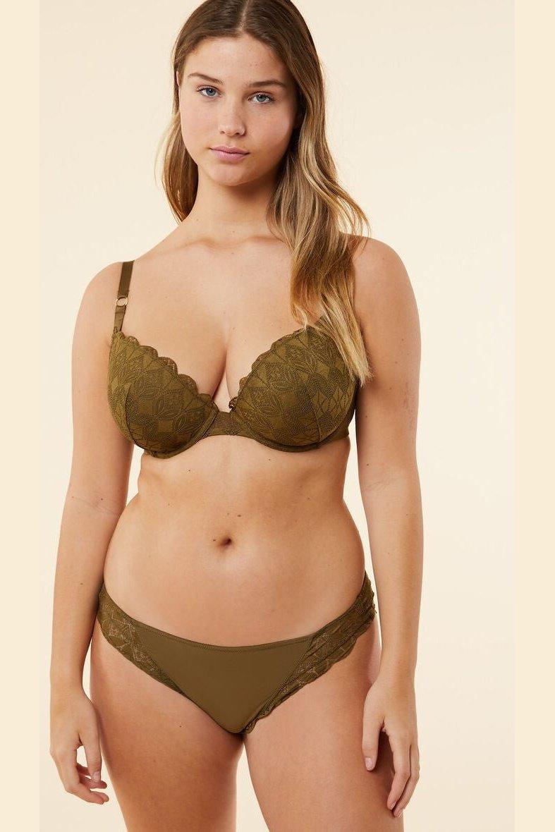 ETAM - חזיית תחרה בריפוד קל SKY ירוק זית - MASHBIR//365