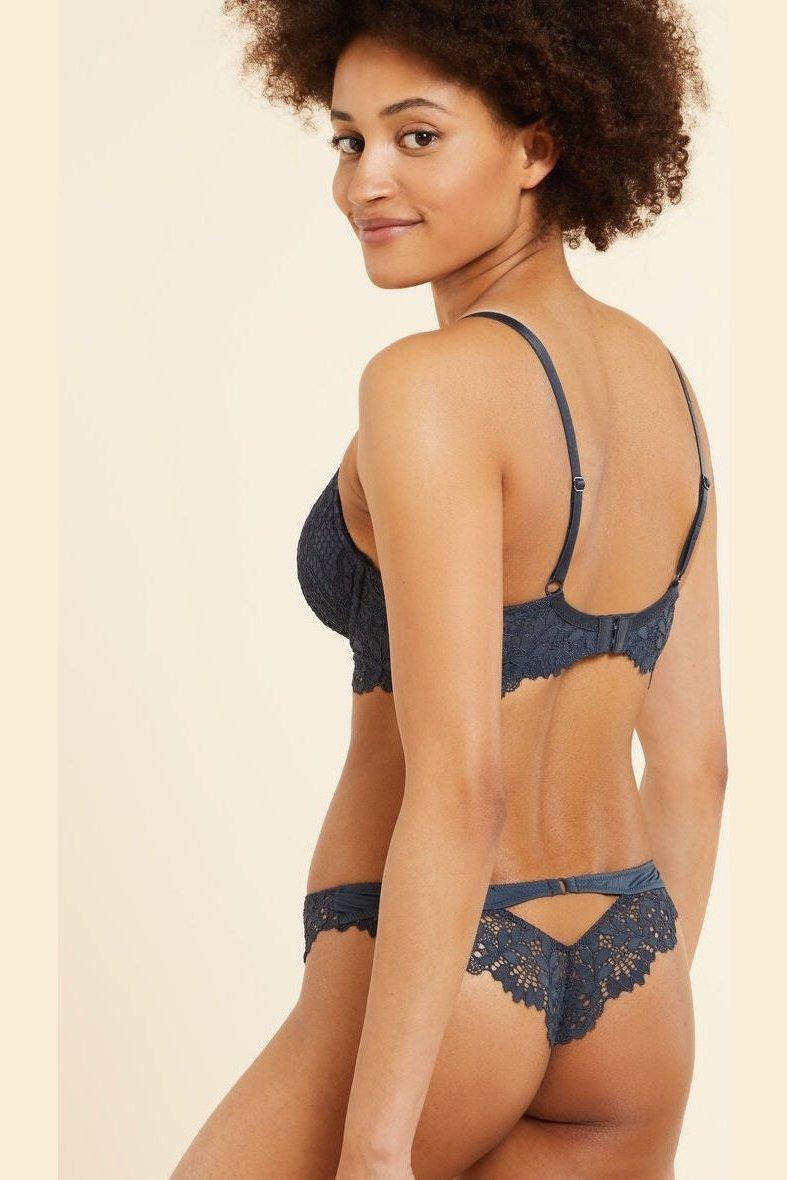 ETAM - חזיית תחרה בריפוד קל SUCCESS אפור כהה - MASHBIR//365